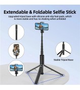JAMRY kt-259 8-Section Retractable Selfie Stick Tripod with 360 Degree Rotating Phone Clip