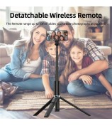 JAMRY kt-259 8-Section Retractable Selfie Stick Tripod with 360 Degree Rotating Phone Clip