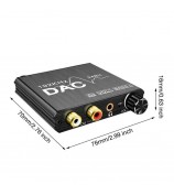 24Bit Digital to Analog Converter 192kHz DAC Bass Volume Control Coaxial SPDIF Toslink to Analog Stereo L/R RCA 3.5mm Jack Audio Adapter