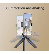 A65 1.6m Phone Tripod Aluminum Alloy Selfie Stick Tripod Anti-Shaking Tripod Stand with Wireless Remote for iPhone and Android