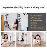 A65 1.6m Phone Tripod Aluminum Alloy Selfie Stick Tripod Anti-Shaking Tripod Stand with Wireless Remote for iPhone and Android