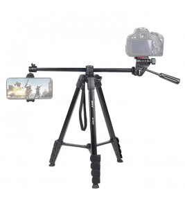 JMARY KP2209 Outdoor Tripod Stand with Horizontal Extension Rod Cell Phone Camera Folding Tripod