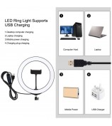 PULUZ PKT3035 10.2 inch Ring Light LED Fill Light + 1.1m Tripod Stand for Vlogging Live Broadcast