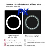 PULUZ PKT3066B 10.2 inch LED Selfie Ring Light Cell Phone Clamp Tripod Stand for Youtube Blogger Video Shooting