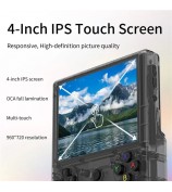 ANBERNIC RG406V Handheld Game Console 4 inch 960*720P IPS Touch Screen Android 13 Game Console with 2Pcs 128G Card - Transparent Black