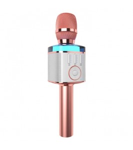 X9 Bluetooth Microphone Speaker Wireless Children Home Karaoke Singing Microphone - Rose Gold