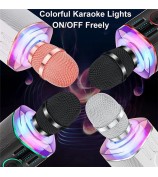 X9 Bluetooth Microphone Speaker Wireless Children Home Karaoke Singing Microphone - Rose Gold
