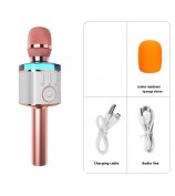 X9 Bluetooth Microphone Speaker Wireless Children Home Karaoke Singing Microphone - Rose Gold