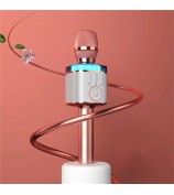 X9 Bluetooth Microphone Speaker Wireless Children Home Karaoke Singing Microphone - Rose Gold