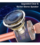 X9 Bluetooth Microphone Speaker Wireless Children Home Karaoke Singing Microphone - Rose Gold