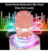 X9 Bluetooth Microphone Speaker Wireless Children Home Karaoke Singing Microphone - Rose Gold