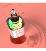 X9 Bluetooth Microphone Speaker Wireless Children Home Karaoke Singing Microphone - Rose Gold