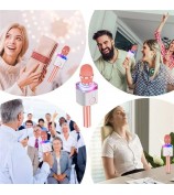 X9 Bluetooth Microphone Speaker Wireless Children Home Karaoke Singing Microphone - Rose Gold