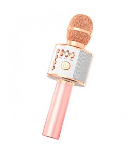 k52 Karaoke Wireless Bluetooth Microphone Portable Home Singing Microphone Speaker - Rose Gold