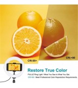 PULUZ PKT3078B 7.9-inch 20cm USB Dimmable Dual Color Temperature LED Ring Light with Phone Clamp + Round Base Desktop Mount
