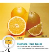 PULUZ 10.2-inch 26cm Ring Curved Light + Desktop Arm Stand USB 3 Modes Dimmable Dual Color Temperature LED Vlogging Selfie Photography Video Lights with Phone Clamp