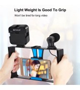 PULUZ PKT3095 Smartphone Vlog Live Streaming Video Rig Kit with Microphone + Tripod + Fill Light - Blue