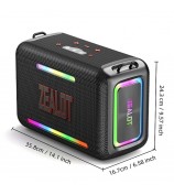 ZEALOT S95 120W High Power TWS Bluetooth Speaker HiFi Stereo Sound Portable Subwoofer - Black