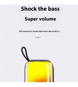 BT2675 Portable Bluetooth Speaker IPX7 Waterproof Subwoofer with RGB Light Support TF Card - Black