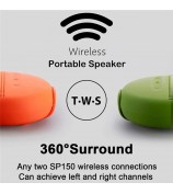 BT2107 Bluetooth Speaker Deep Bass Wireless Speakers Built-In Mic 1m Waterproof for Outdoor Cycling - Orange
