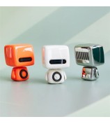 349 Creative Robot Design Portable Wireless Speaker Bluetooth Stereo Music Subwoofer - Silver