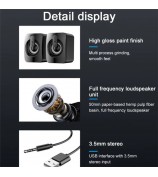 2PCS A2 Mini USB Wired Desktop Speaker Computer Laptop Volume Adjustable Subwoofer with Colorful Light