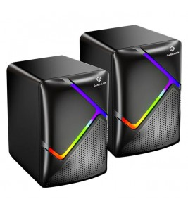 DARK ALIEN 1 Pair Mini USB Wired Desktop Speaker Computer Laptop Subwoofer with RGB Light - S-510