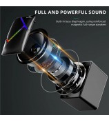 DARK ALIEN 1 Pair Mini USB Wired Desktop Speaker Computer Laptop Subwoofer with RGB Light - S-510