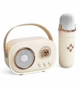 C20 Plus Home Karaoke Wireless Bluetooth Speaker Support TF Card, with Microphone - Beige