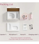 C20 Plus Home Karaoke Wireless Bluetooth Speaker Support TF Card, with Microphone - Beige