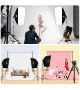 PULUZ Photography Lighting Light Tripod+50x70cm Photo Studio Softbox+E27 LED Lamp Bulb - EU Plug