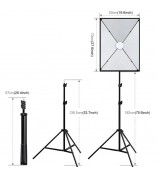 PULUZ Photography Lighting Light Tripod+50x70cm Photo Studio Softbox+E27 LED Lamp Bulb - EU Plug