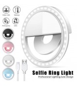 M06 Universal Selfie Ring Light 36 LEDs USB Rechargeable Cell Phone Lens Fill Light - White