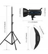 PULUZ PKT3108 Photography Kit Set 3200K-5600K 150W Video Light with Softbox Remote Control Light Holder - AU Plug