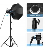 PULUZ PKT3108 Photography Kit Set 3200K-5600K 150W Video Light with Softbox Remote Control Light Holder - AU Plug