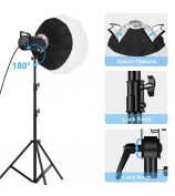 PULUZ PKT3105 Photography Studio Video Light with 2.8m Light Stand and Softbox Kit Set - AU Plug