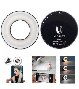 VLOGLITE W36 Magnetic Selfie Ring Light Mini LED Cell Phone Fill Light with Makeup Mirror for Selfie Video Conference