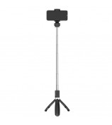 SELFIESHOW L01s Selfie Stick Tripod Extendable Bluetooth Monopod with 360 Degree Rotating Phone Clip and Remote Control - Black