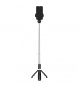 SELFIESHOW L01s Selfie Stick Tripod Extendable Bluetooth Monopod with 360 Degree Rotating Phone Clip and Remote Control - Black