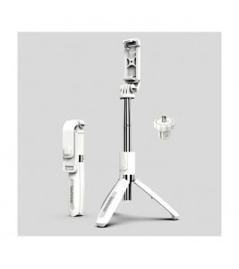 SELFIESHOW L02 Wireless Bluetooth Control Cellphone Selfie Stick 1 Meter Length Tripod Stand - White