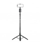 P01 pro 360-Degree Intelligent Tracking Gimbal Camera with Cold Shoe Portable Gimbal Stabilizer - Black