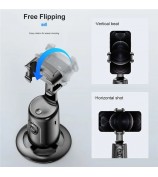 P01 pro 360-Degree Intelligent Tracking Gimbal Camera with Cold Shoe Portable Gimbal Stabilizer - Black