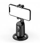 P01 pro 360-Degree Intelligent Tracking Gimbal Camera with Cold Shoe Portable Gimbal Stabilizer - Black