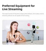 M01 Handheld Gimbal Stabilizer Anti-Shake 3-Axis Cell Phone Stabilizer with Fill Light, Face Follow Photography for Live Streaming
