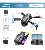 LU600 Four-Sided Obstacle Avoidance Folding Aircraft Cool Light HD Camera RC Drone with 2 Batteries