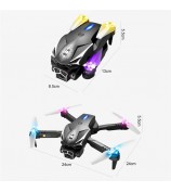 LU600 Four-Sided Obstacle Avoidance Folding Aircraft Cool Light HD Camera RC Drone with 2 Batteries