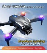 LU600 Four-Sided Obstacle Avoidance Folding Aircraft Cool Light HD Camera RC Drone with 2 Batteries