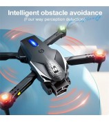 LU600 Four-Sided Obstacle Avoidance Folding Aircraft Cool Light HD Camera RC Drone with 2 Batteries