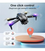 LU600 Four-Sided Obstacle Avoidance Folding Aircraft Cool Light HD Camera RC Drone with 2 Batteries