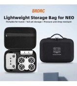 BRDRC For DJI Neo Drone Carrying Case PU Leather Compact Storage Bag with Should Strap - Black